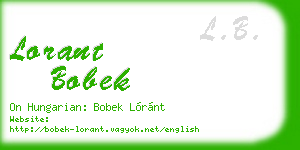 lorant bobek business card